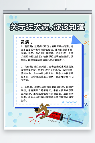 关于狂犬病你该知道科普知识海报