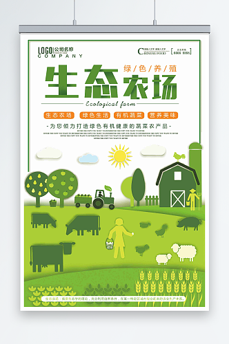 最新原创生态农场宣传海报