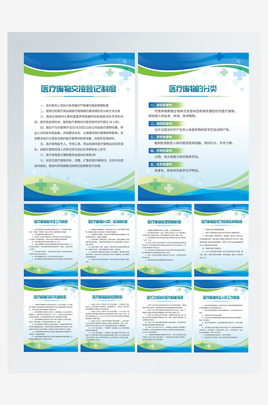 简约医疗管理制度牌展板系列海报