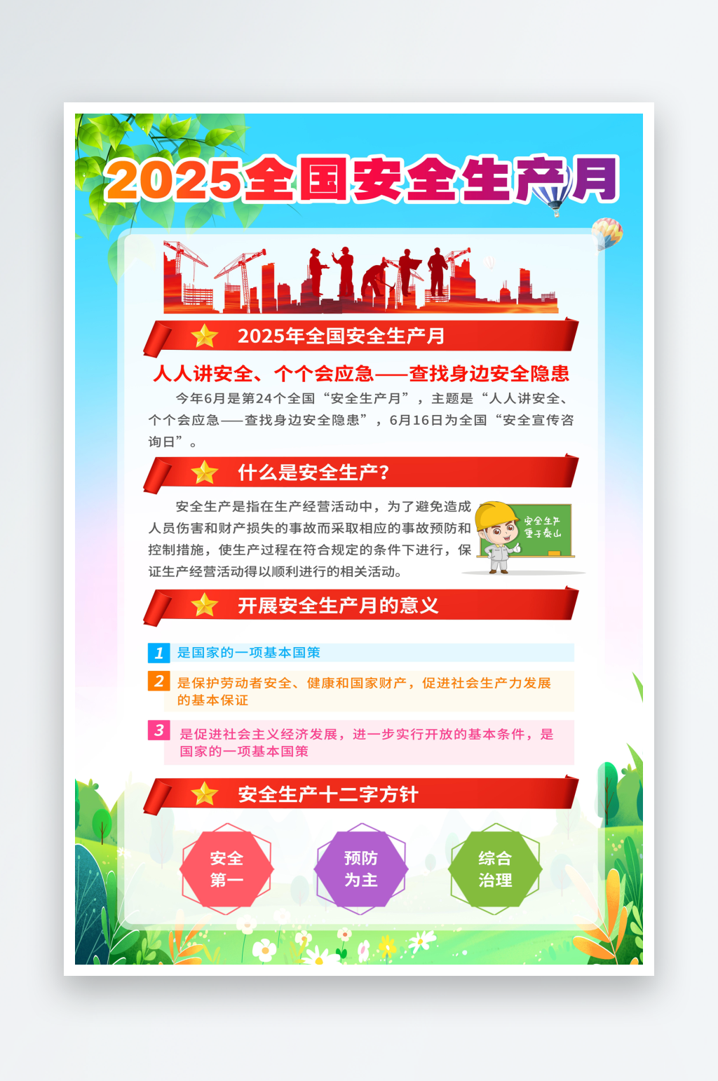2025年安全生產(chǎn)月宣傳海報素材