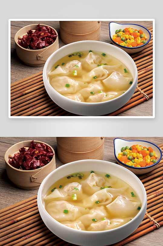 中式美食场景馄饨汤美食商业照片-众图网