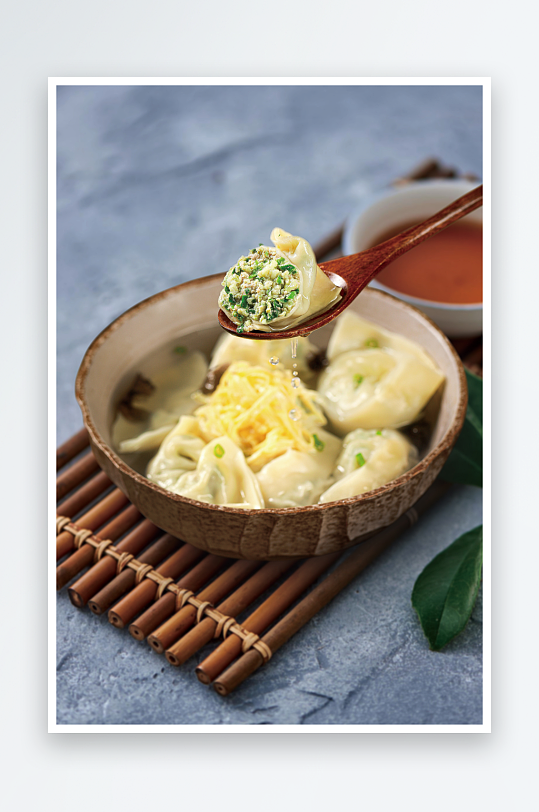 中式美食场景馄饨汤美食商业照片-众图网