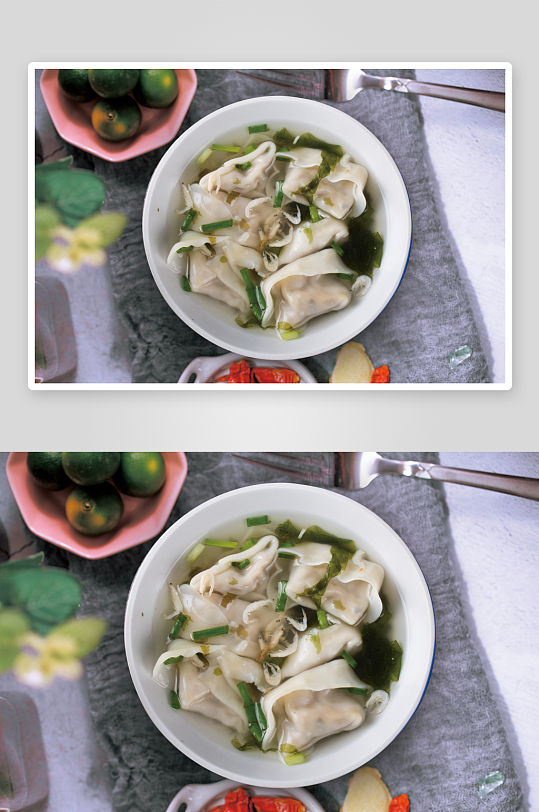中式美食场景馄饨汤美食商业照片-众图网