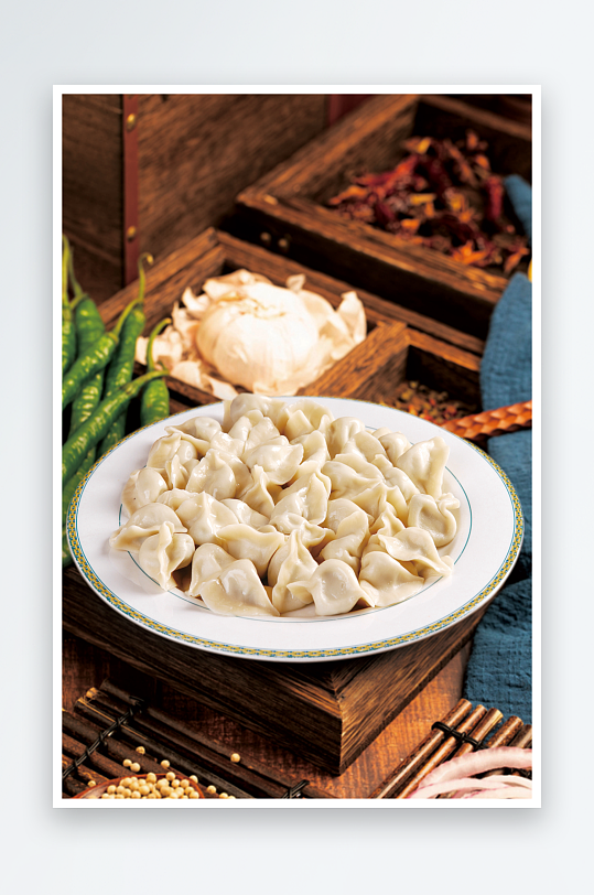 中式美食场景馄饨汤美食商业照片-众图网