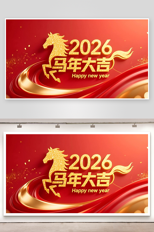 金箔风2026马年春节AI特效视频-众图网