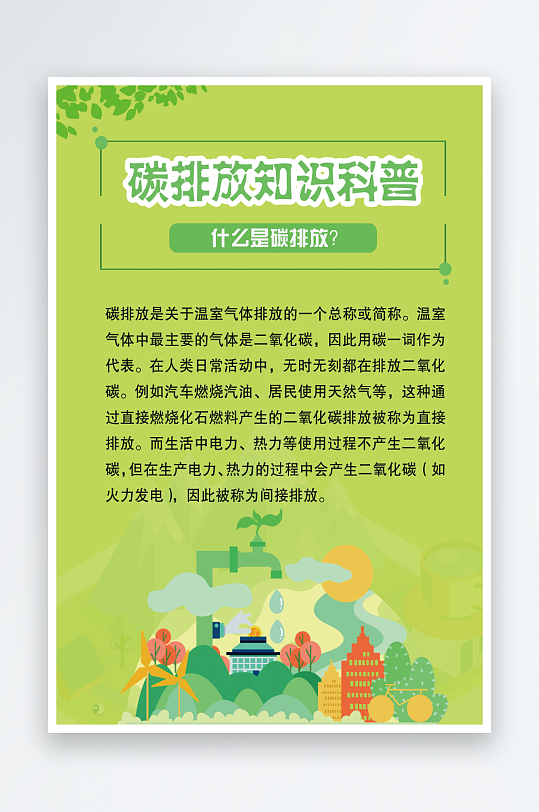 碳排放科普知识海报-众图网