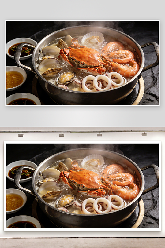 最新原创海鲜火锅盛宴高清摄影图-众图网