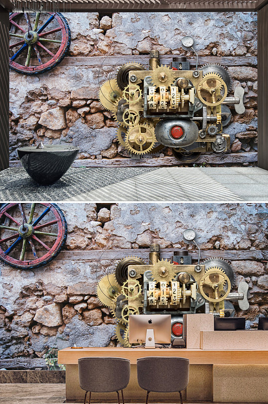 3D轴承工装背景墙-众图网