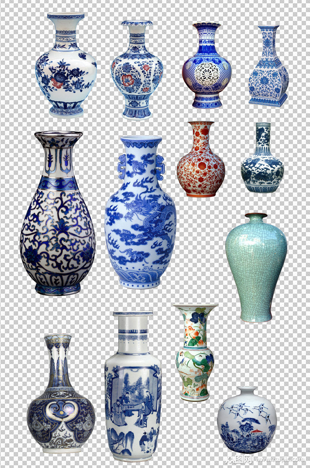 青花瓷陶瓷花瓶瓷瓶