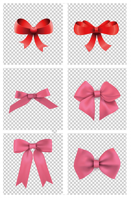 红色粉色蝴蝶结素材