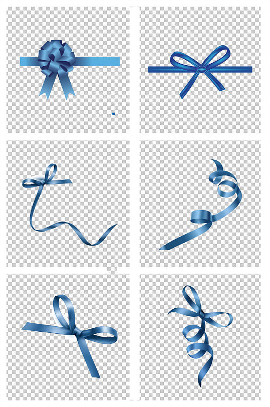 蓝色绸缎色带蝴蝶结