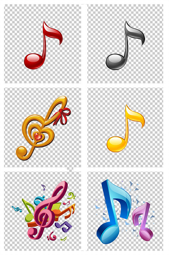 彩色音符音乐素材