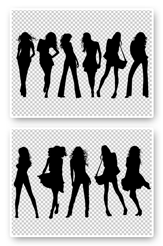 摩登女郎女人剪影素材