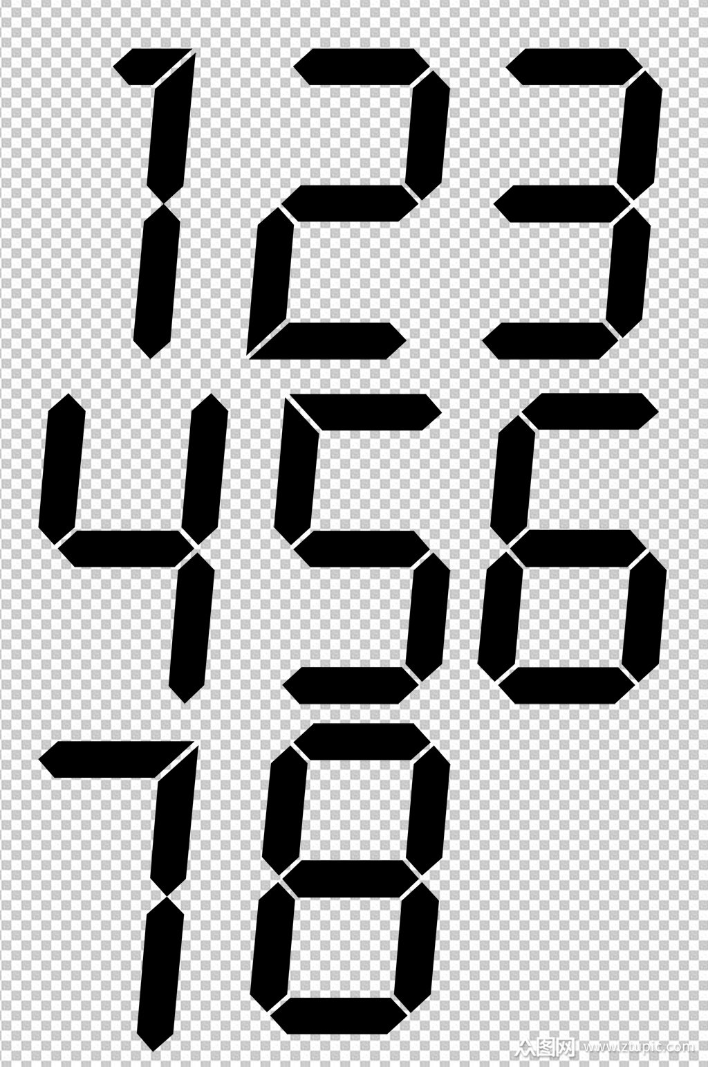 阿拉伯黑色数字素材