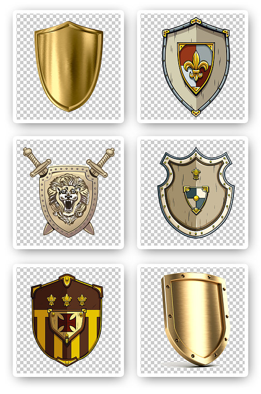 金色古铜古代游戏盾牌