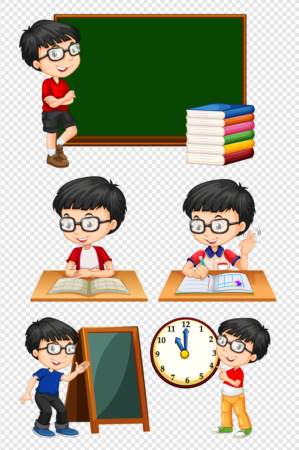 卡通儿童黑板学习素材素材