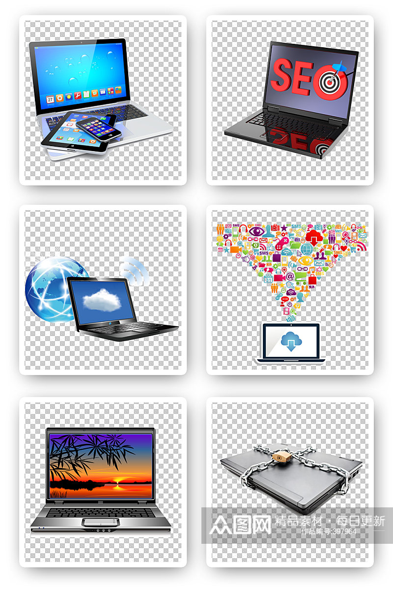 笔记本电脑办公素材素材