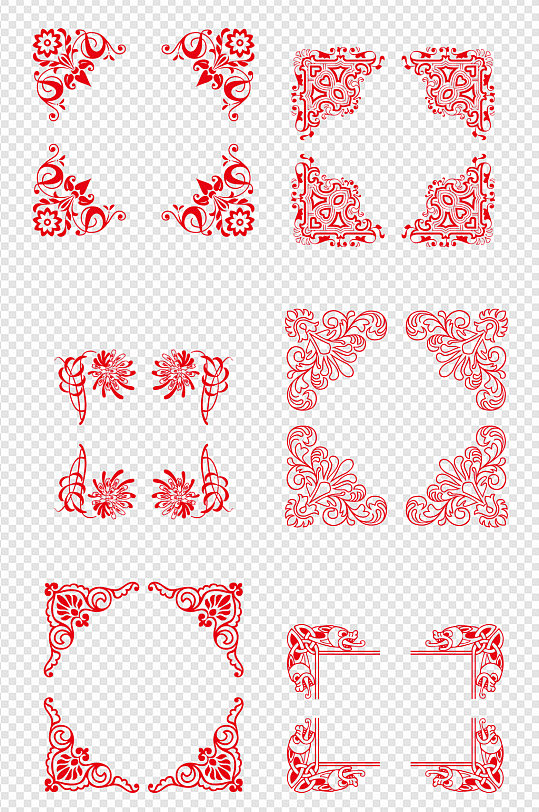 花纹边框角花素材