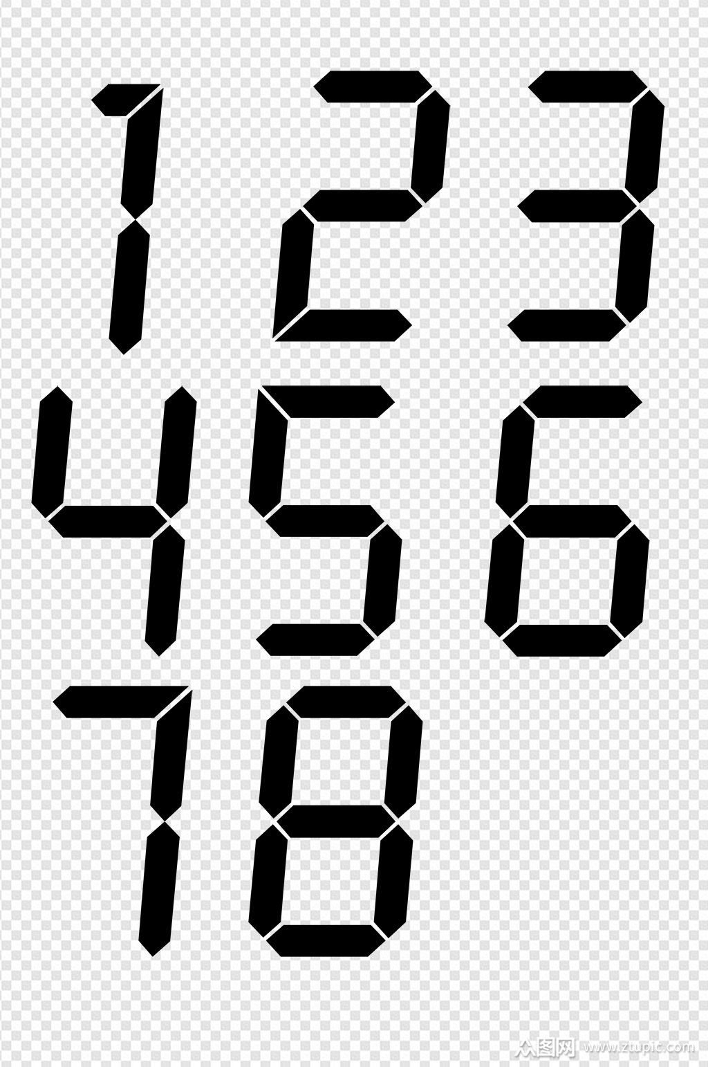 黑色时间数字素材模板下载-编号403792-众图网