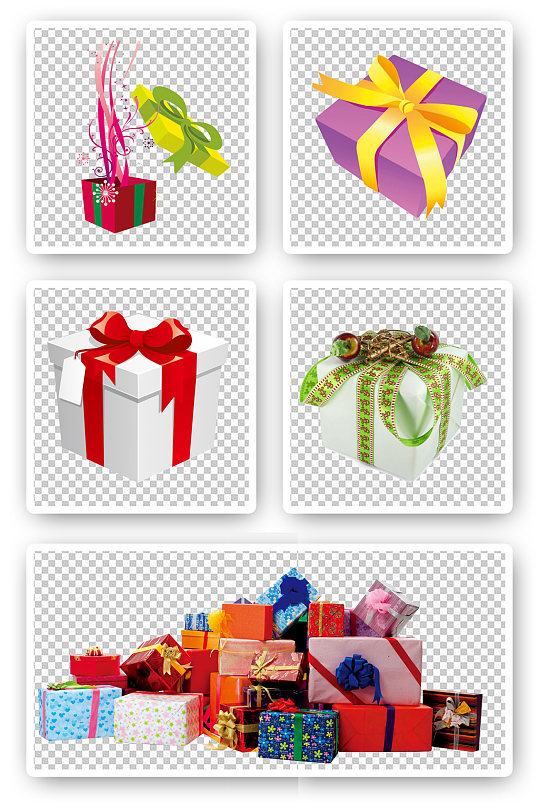 礼品盒包装手绘素材-众图网