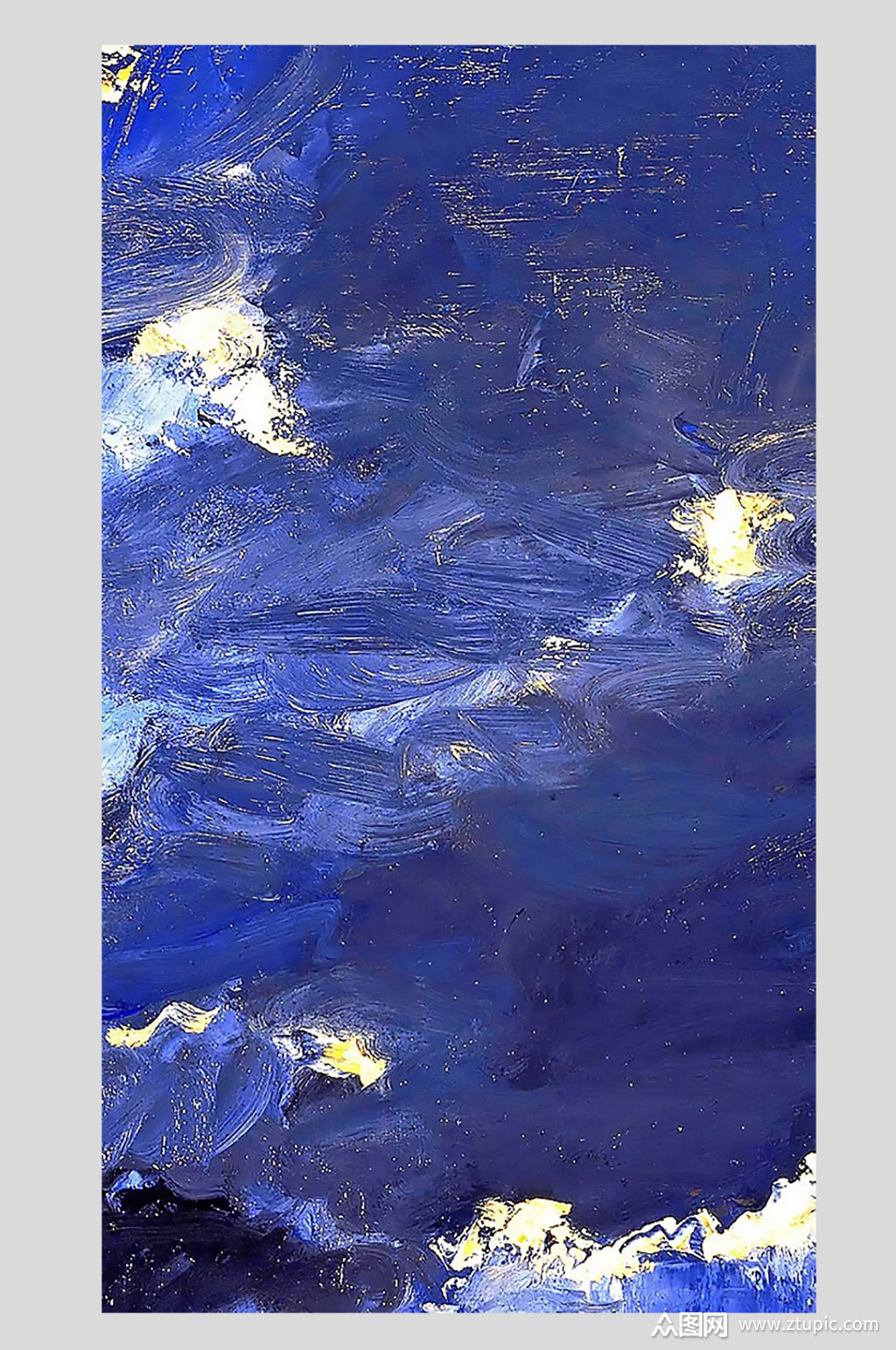 蓝色油画涂鸦油彩背景素材