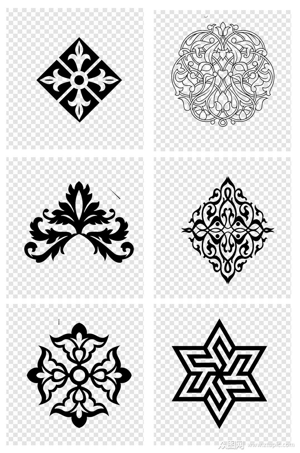 欧式花纹古典花边图案素材