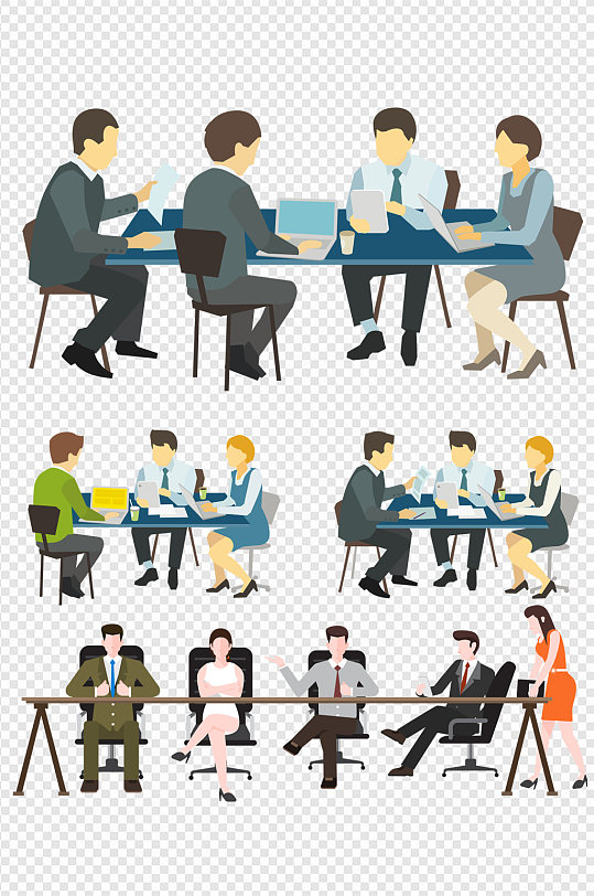 商务人士卡通会议-众图网