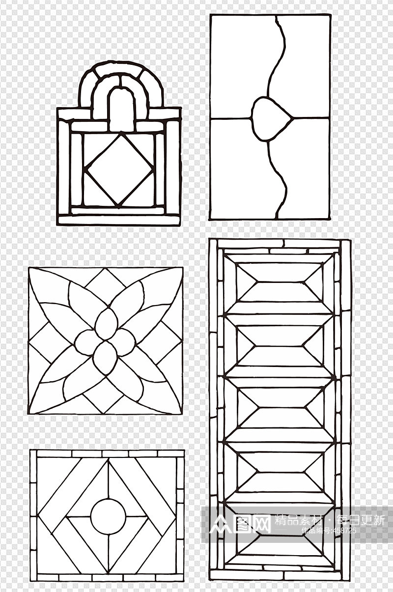 欧式花纹窗花移门素材素材