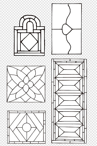 欧式花纹窗花移门素材