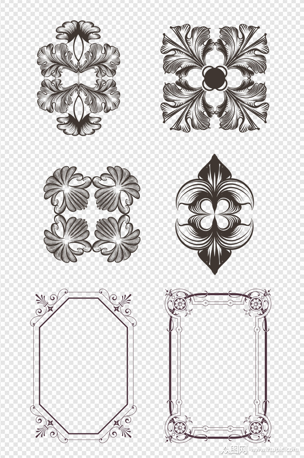 欧式花纹边框花框素材
