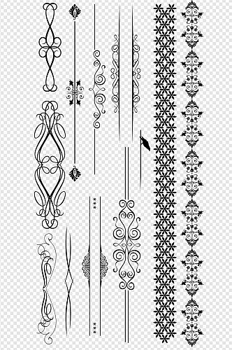 欧式花纹分段线线条边框