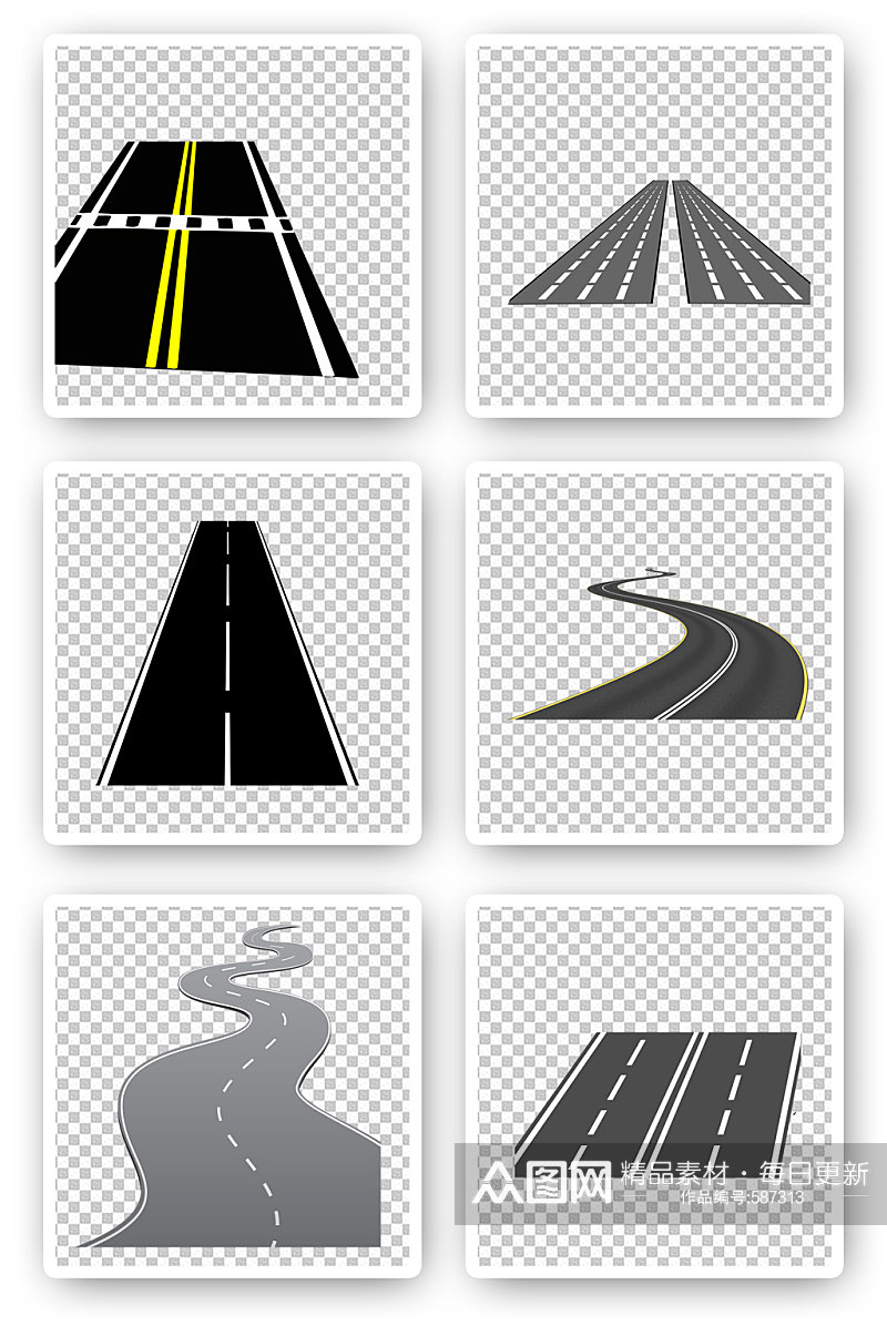 手绘公路高速公路素材素材