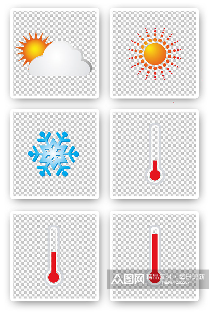 冬季天气预报图标标识素材