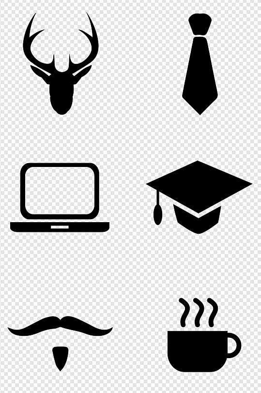 剪影生活图示小图标素材