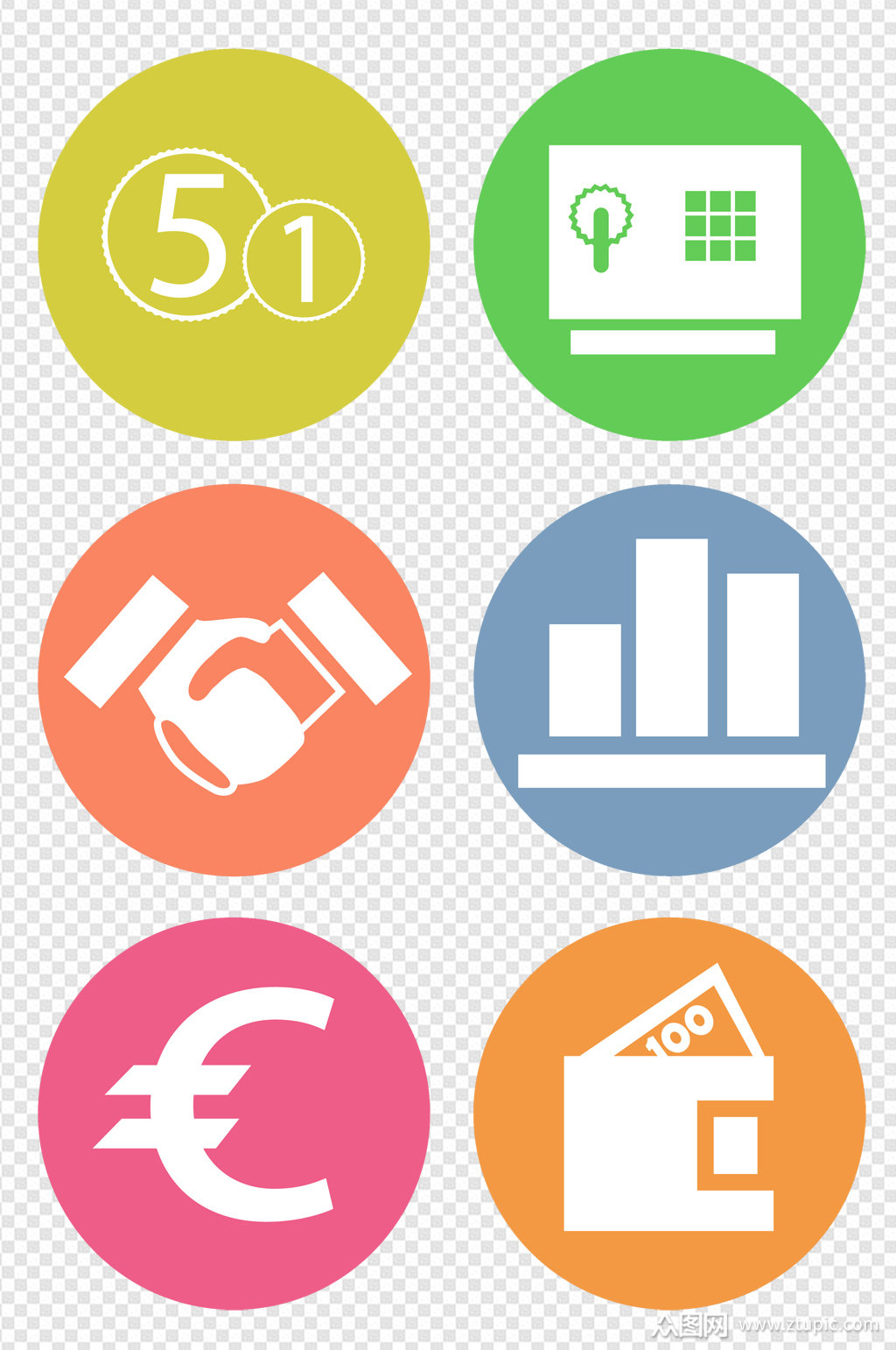 圆形生活用品小标识素材