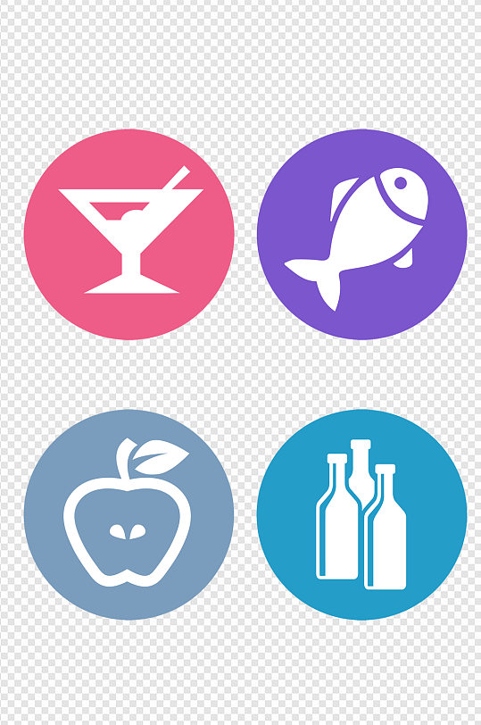 圆形食品小标识素材