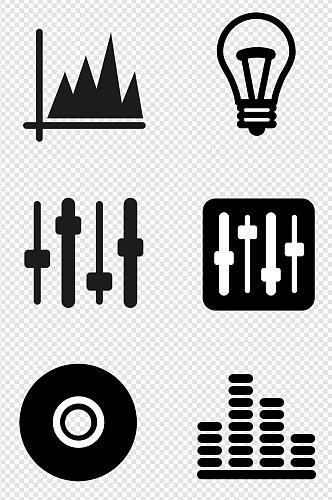 音箱调音小图标标识剪影图片素材