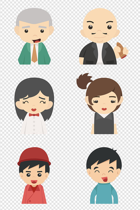 卡通人物半身像头像素材模板下载-编号794700-众图网