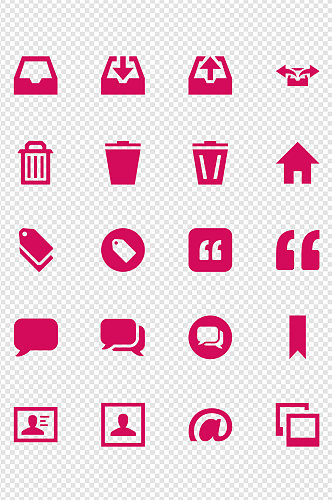 红色合集小图标图片素材