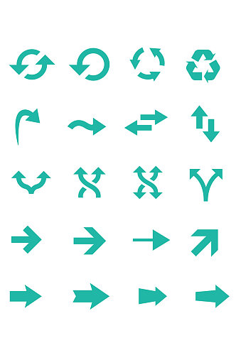 箭头循环图标方向标志指示环保免扣元素