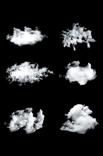 手绘插画纯白纯洁蓝天白云云朵免扣元素