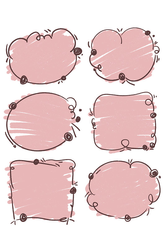 涂鸦对话框线条边框文本框对话框免扣元素