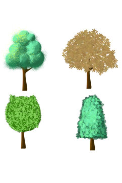 插画风格设计元素树免扣元素