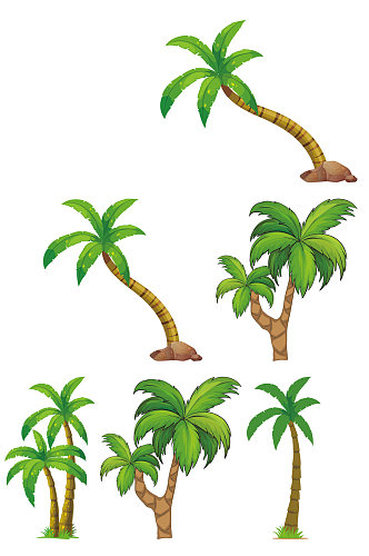 椰子树绿色大树树木插画插画免扣元素