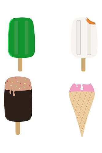 夏日可爱卡通冰淇淋雪糕免扣元素