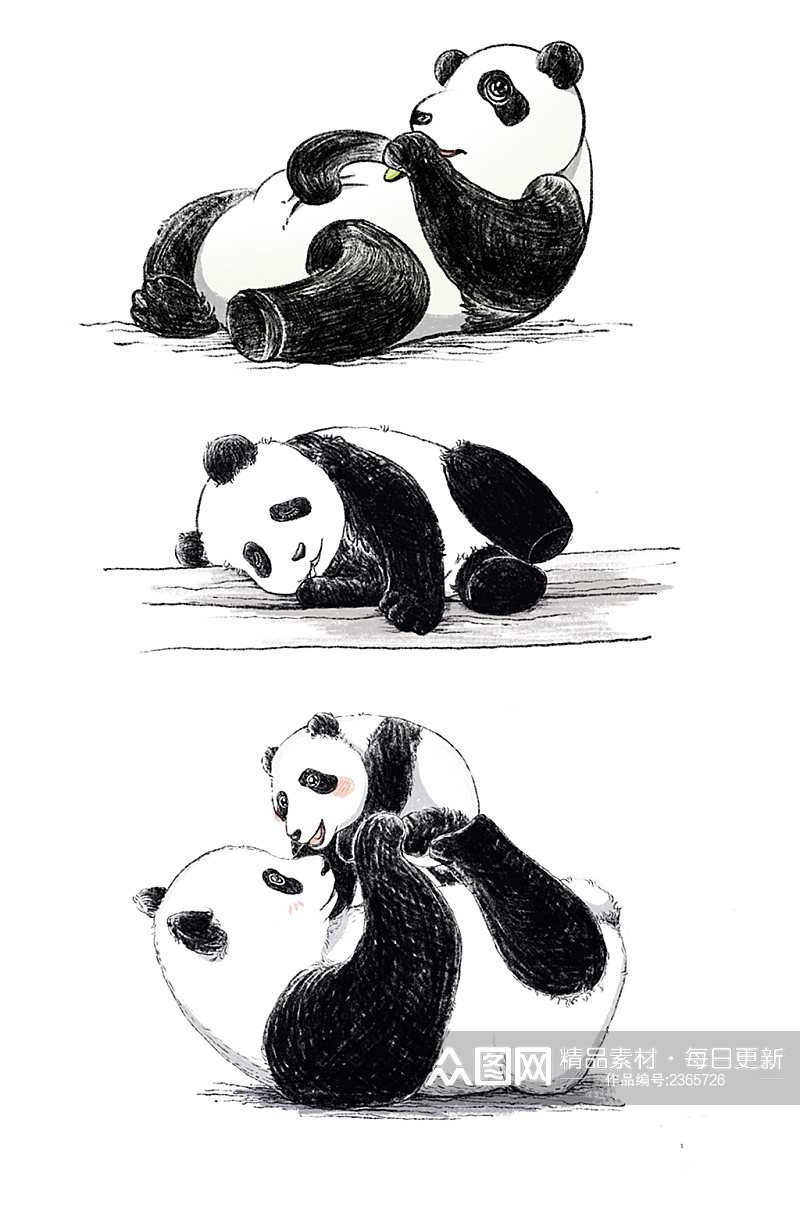 熊猫国宝可爱萌宠免扣元素素材