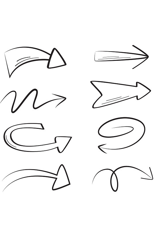 循环手绘透气箭头方向标志图标免扣元素