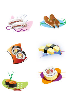 寿司插画手绘卡通图标餐饮美食免扣元素