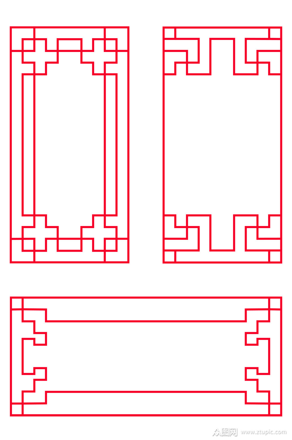 窗户复古国潮古风古典对话框边框免扣元素素材
