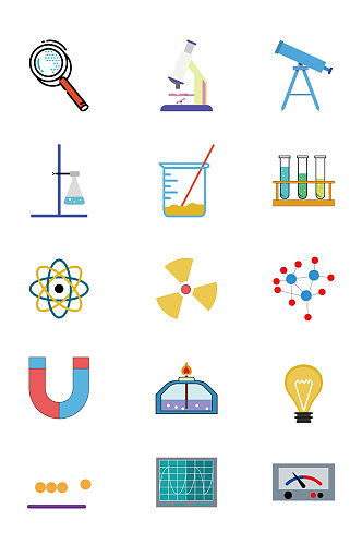 手绘科学实验元素免扣元素